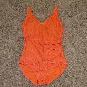 Size 12 Speedo Coral Floral One-Piece Swimsuit